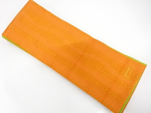 JAPANESE HANHABA OBI / REVERSIBLE / WOVEN WAVY STRIPE  / BY KANSAI